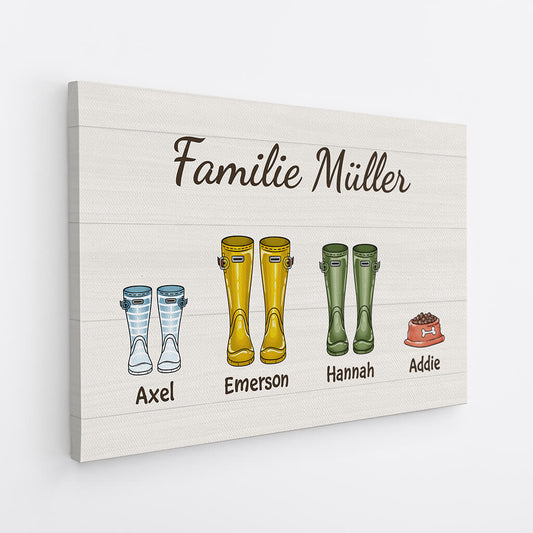 3523CGE2 familie stiefel personalisierte leinwand fur die familie
