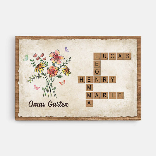 3524CGE1 omas mamas blumengarten kreuzwortratsel personalisierte leinwand fur frauen