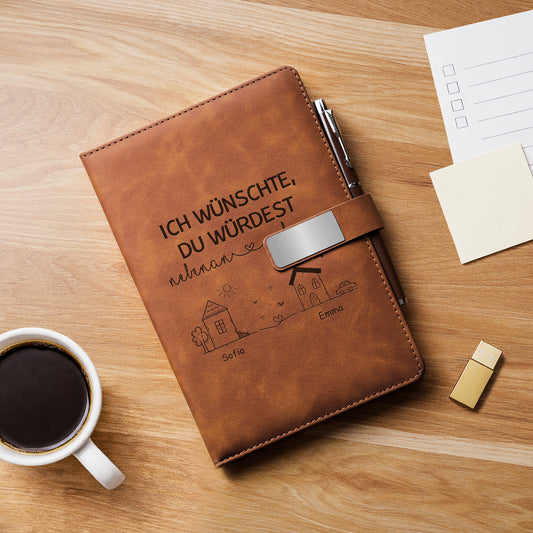3535MGE2 ich wunschte du wurdest nebenan wohnen personalisierte geschenke beste freundin notizbuch mit stift personalisiert mit gravur 3535mo6q5f