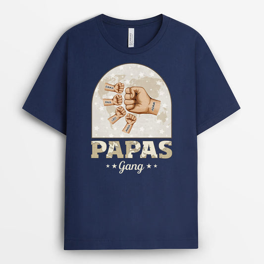3546AGE2 opas papas bande karte hand geballt personalisierte t shirt fur manner
