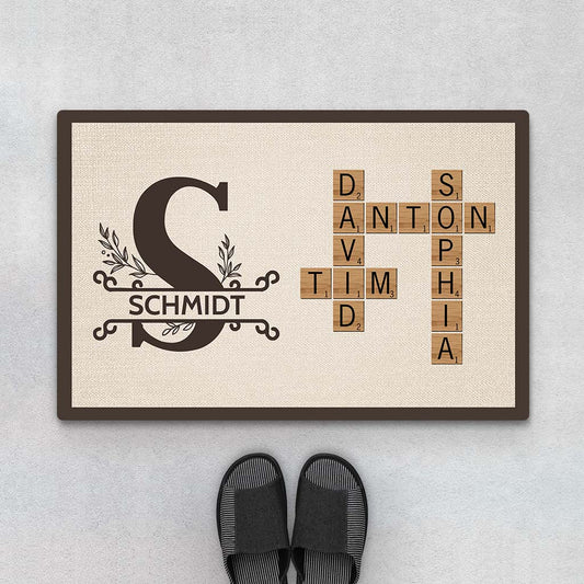 3585DGE1 name personalisierte leinwand fur die familie mit kreuzwortratsel design