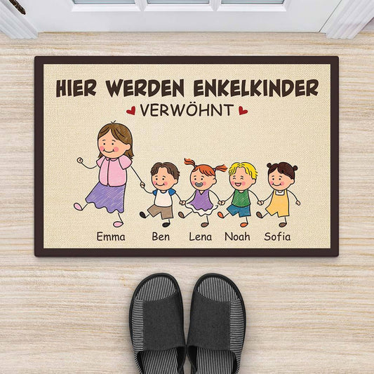 3586DGE2 hier werden enkelkinder verwohnt personalisierte fussmatte fur opas