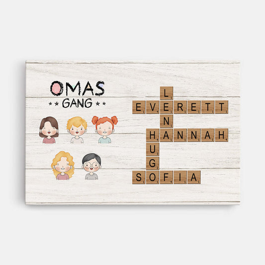 3595CGE1 omas gang personalisierte oma tasse mit kreuzwortratsel design