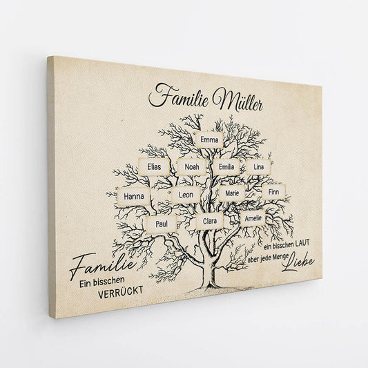3596CGE2 ein bisschen verruckt ein bisschen laut eine menge liebe personalisierte leinwand fur die familie im retro stil
