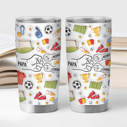 3608TGE2 3d druck effekt papa kinder fussball personalisierter thermobecher 590ml papa 3608T5I5B