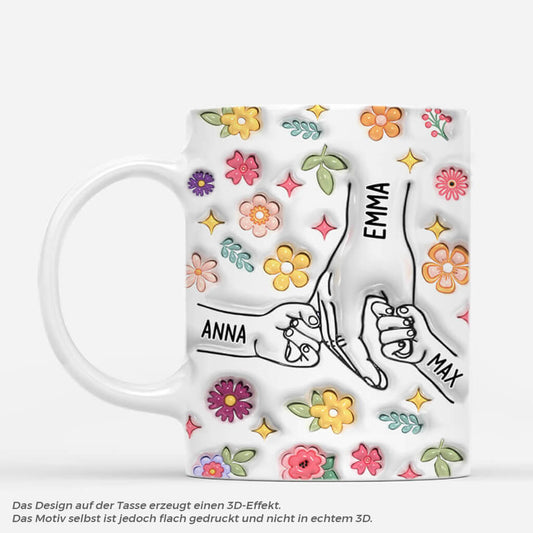 3626MGE1 mama und kinder hand in hand blumen personalisierte tasse mit 3d inflated effekt fur mamas_bec5baa6 7fe6 4bec 9bea 0ad60eee32d8