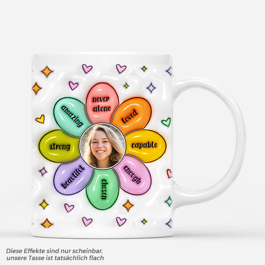 3631MGE1 blumen mit foto personalisierte tasse mit 3d inflated effekt fur mamas