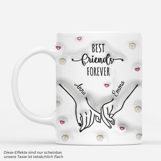 3633MGE1 beste freundinnen fur immer personalisierte tasse mit 3d inflated effekt fur beste freunde