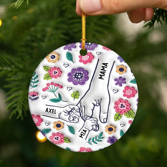 3644OGE2 3d druck effekt mama kinder lila blumen personalisierte keramik ornamente_ mama 3644O8T5A