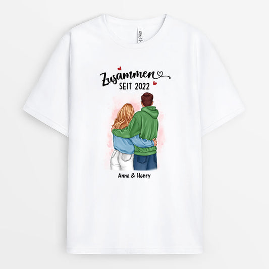 3653AGE1 zusammen zeit personalisiertes t shirt fur paare zum jahrestag