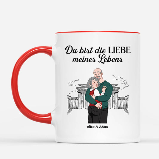 3668MGE2 du bist die liebe meines lebens personalisierte tasse fur paare