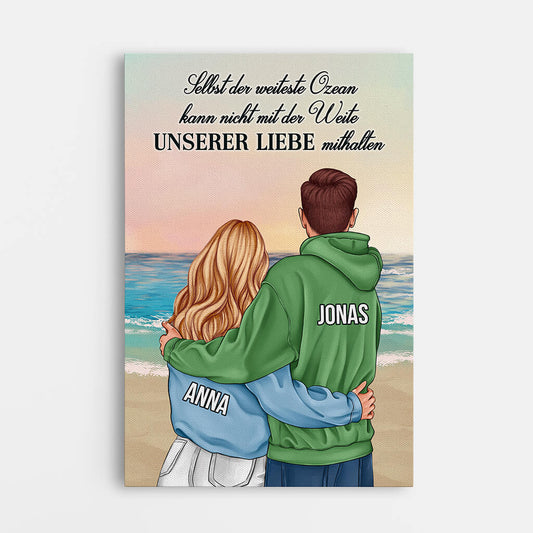 3679CGE1 selbst der weiteste ozean kann nicht mit der weite unserer liebe mithalten romantische leinwand fur paare personalisiert