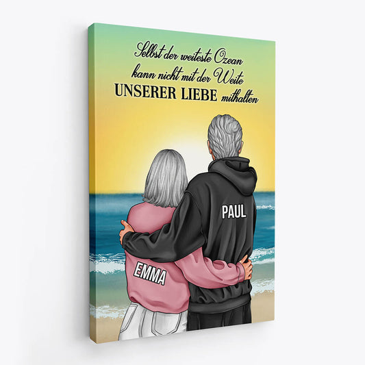 3679CGE2 selbst der weiteste ozean kann nicht mit der weite unserer liebe mithalten romantische leinwand fur paare personalisiert