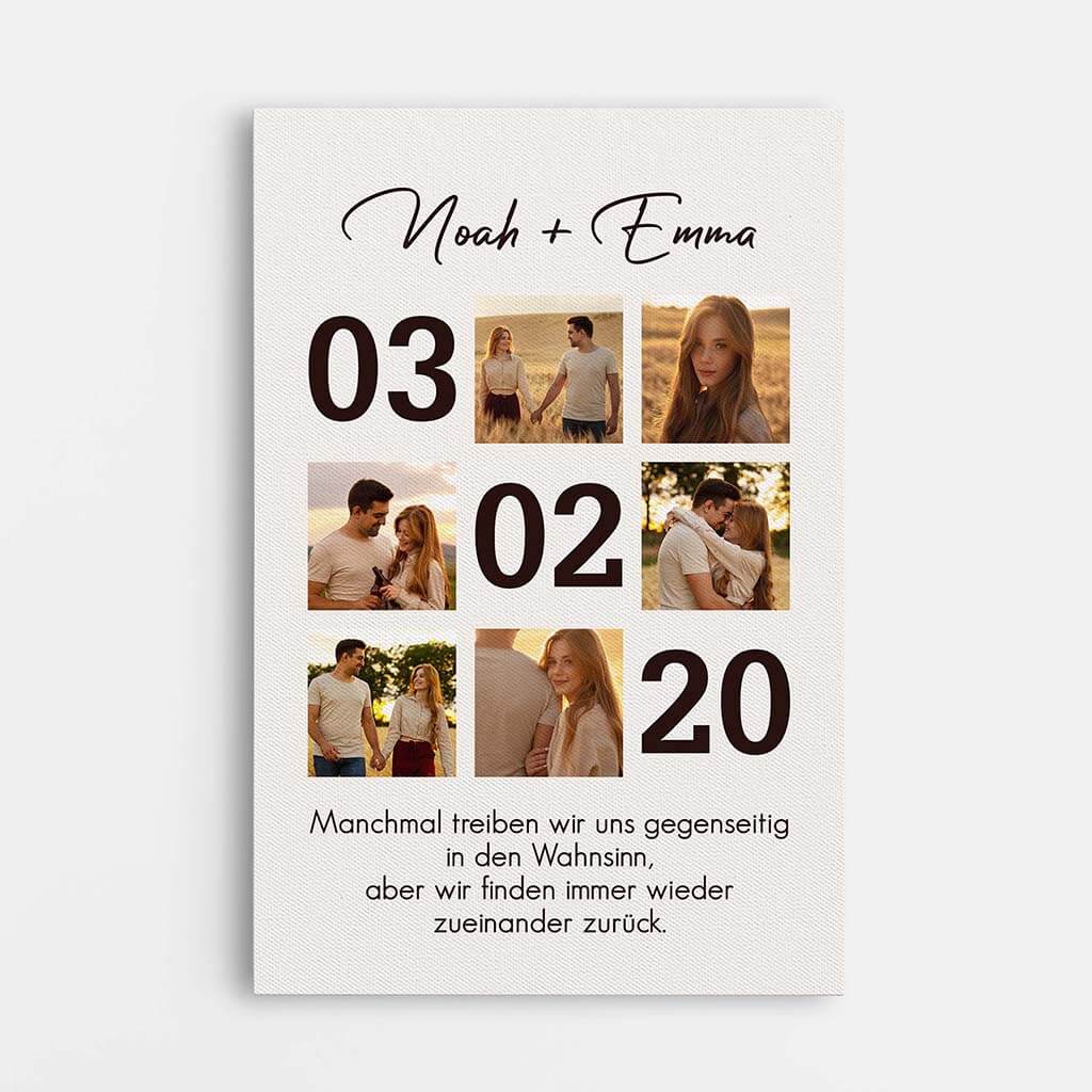 3682CGE1 manchmal treiben wir uns gegenseitig in den wahnsinn aber wir finden immer wieder zueinander zuruck perrsonalisierte leinwand fur paare zum jahrestag mit foto