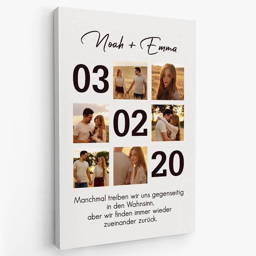 3682CGE2 manchmal treiben wir uns gegenseitig in den wahnsinn aber wir finden immer wieder zueinander zuruck perrsonalisierte leinwand fur paare zum jahrestag mit foto