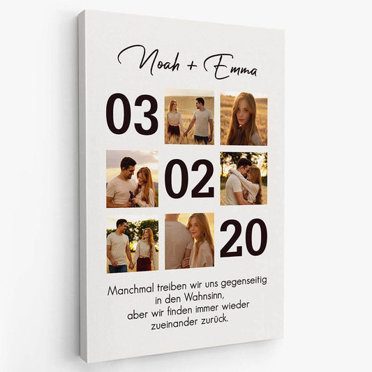 3682CGE2 manchmal treiben wir uns gegenseitig in den wahnsinn aber wir finden immer wieder zueinander zuruck perrsonalisierte leinwand fur paare zum jahrestag mit foto