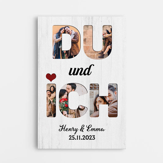 3693CGE1 du und ich personalisierte leinwand mit foto fur paare