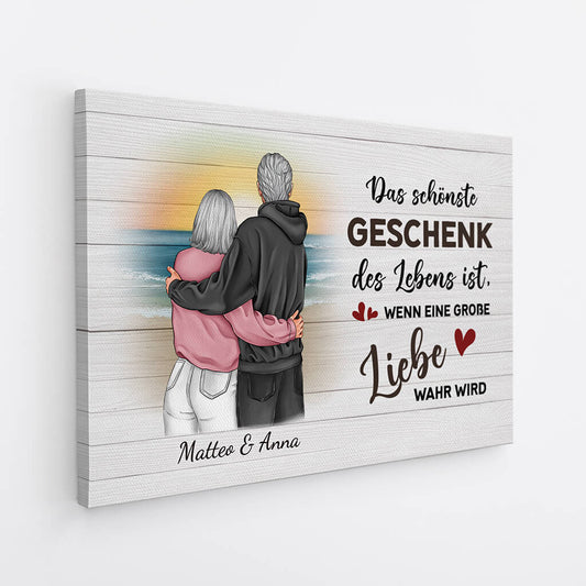 3698CGE2 das schonste geschenk des lebens ist wenn eine grosse liebe wahr wird personalisierte leinwand fur paare