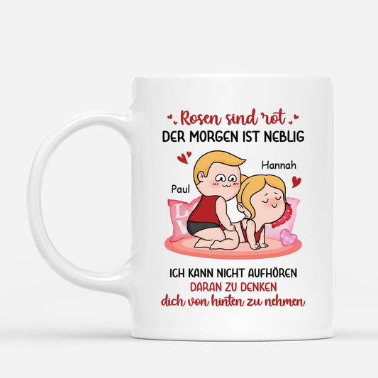 3703MGE1 rosen sind rot der morgen ist neblig lustige tasse fur paare personalisiert