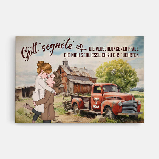 3730CGE1 gott segnete die verschlungenen pfade die mich schliesslich zu dir fuhrten romantische leinwand fur paare personalisiert