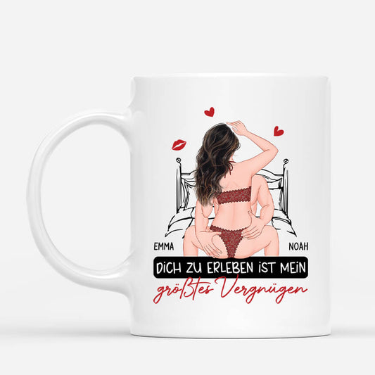 3733MGE1 dich zu erleben ist mein grosstes vergnugen personalisierte tasse fur paare lustig