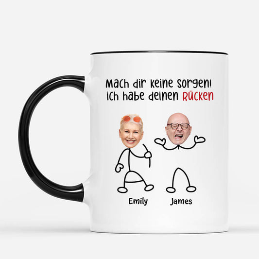 3734MGE2 mach dir keine sorgen ich habe deinen rucken lustige tasse mit gesicht fur paare