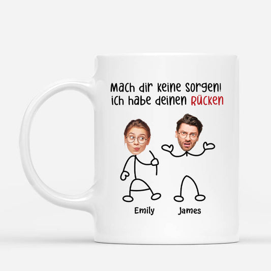 3734MGE3 mach dir keine sorgen ich habe deinen rucken lustige tasse mit gesicht fur paare