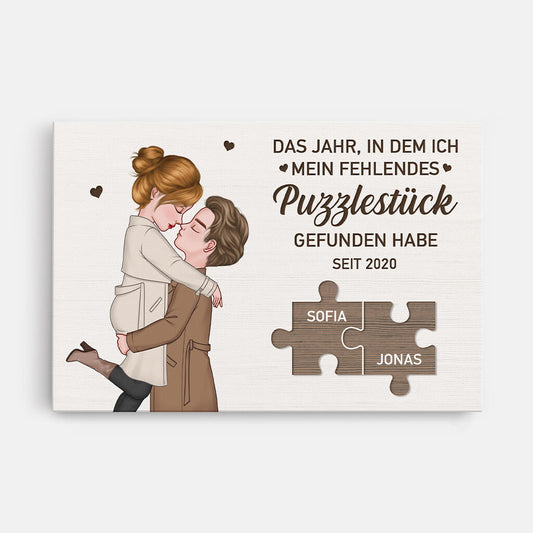 3740CGE1 das jahr in dem ich mein fehlendes puzzlestuck gefunden habe personalisierte leinwand fur paare