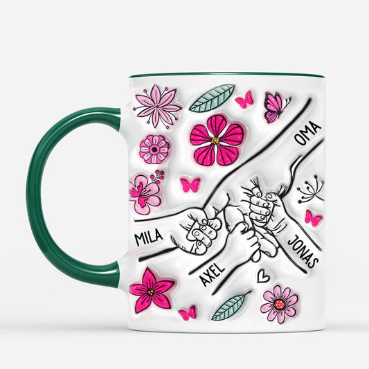 3758MGE2 mama kinder blumen liebevolle tasse mit 3d inflated effekt fur mamas personalisiert 3758M
