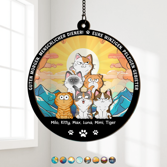 3788UGE1 guten morgen menschlicher diener sonnenfanger personalisiert katzen 3788U6I5D_7f6453e5 1bbb 4a13 974d d8a0de9c7d03