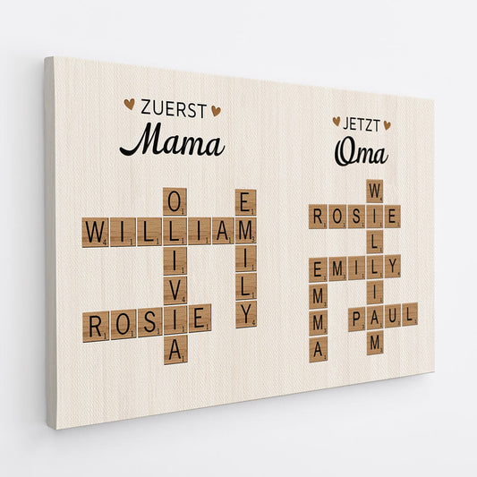 3800CGE2 zuerst mama jetzt oma kreuzwortratsel personalisierte leinwand fur omas 3800C_a7864129 896e 4a00 9fac 0ee3c2a89f29