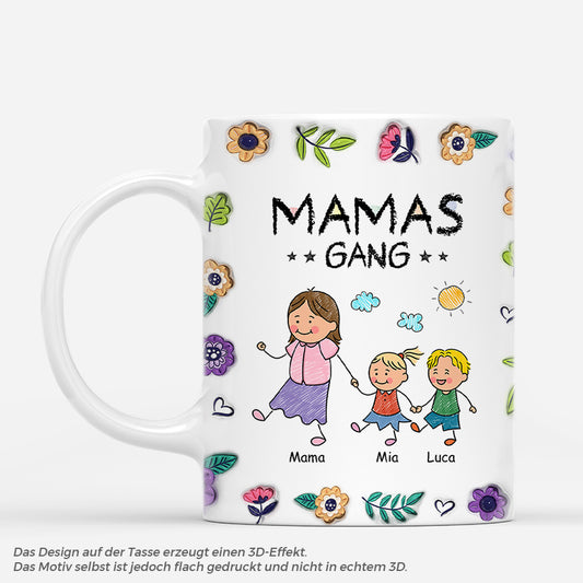 3850MGE1 3d druck effekt mamas gang bunstifte personalisierte tasse mama 3850M3T8A