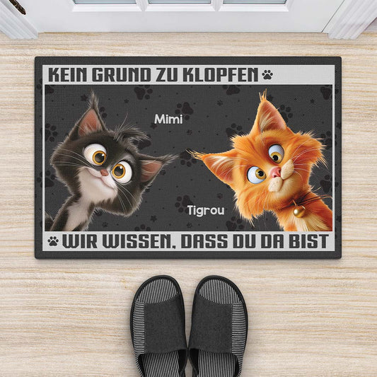 3860DGE2 kein grund zu klopfen lustige fussmatte fur katzenliebhaber personalisiert 3860D5M5D