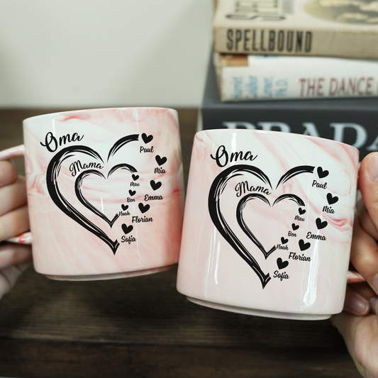 3870MGE2 mama oma kinder herzen personalisierte marmor tasse mama oma 3870M9N5A