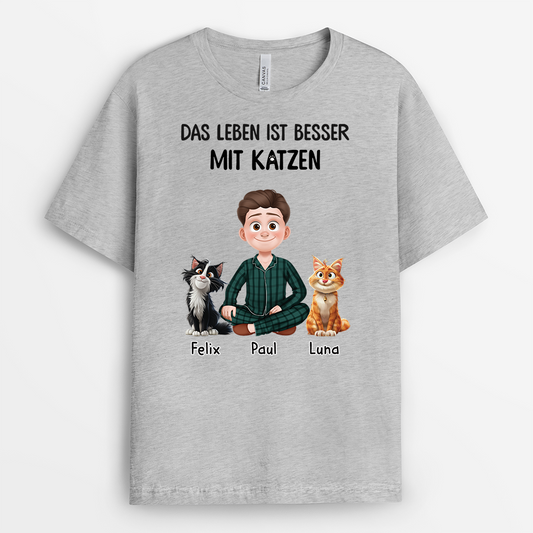 3903AGE2 das leben ist besser mit katzen personalisierte katze t shirts 3903A5N0D_49fd710e 4d4a 4d24 9f3e d21969f900e3