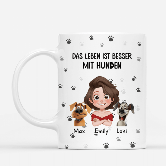 3903MGE1 das leben ist besser mit hunden personalisierte tasse hund_ 3903M5N0C