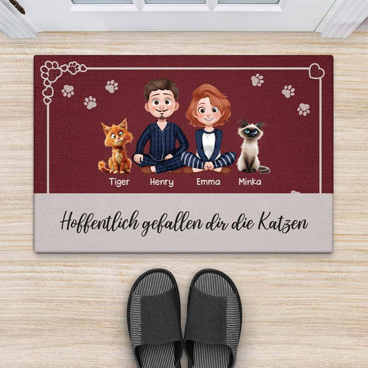 3914DGE2 hoffentlich gefallen dir die katzen fussmatte katzen personalisiert fur paare 3914DTM0D