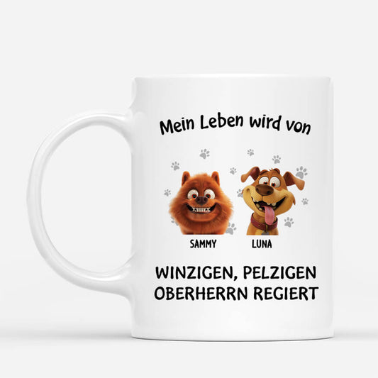 3921MGE1 mein leben wird von winzigen pelzigen oberherren regiert personalisierte tasse fur hundeliebhaber lustig 3921M5K5C