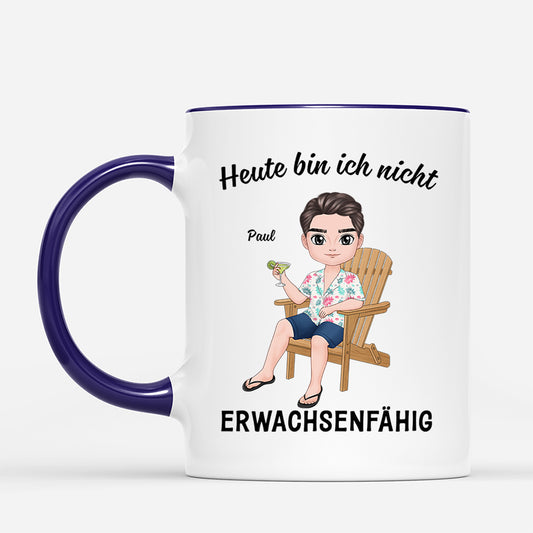 3945MGE2 heute bin ich nicht erwachsenfahig lustige tasse fur frauen mit gesicht personalisiert 3945MKK0A