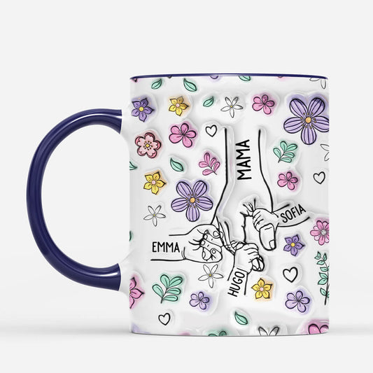 3975MGE2 3d druck effekt oma und enkel purpurfarbene blumen personalisierte tasse fur omas 3975M9I5A