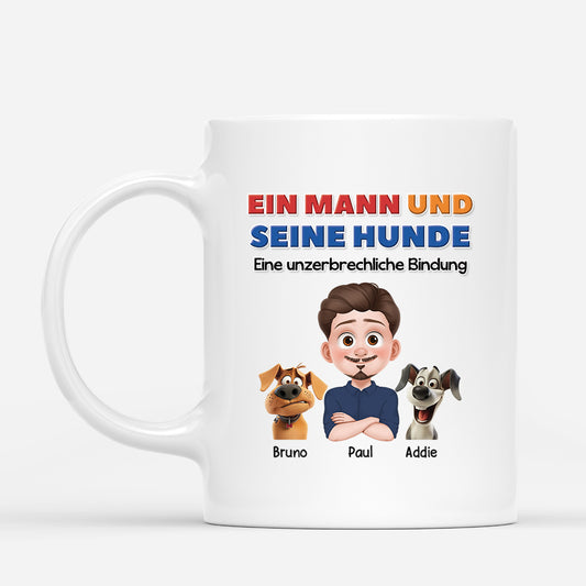 3976MGE1 ein junge und seine hunde eine unzerbrechliche bindung personalisierte hund tasse 3976M9H0C