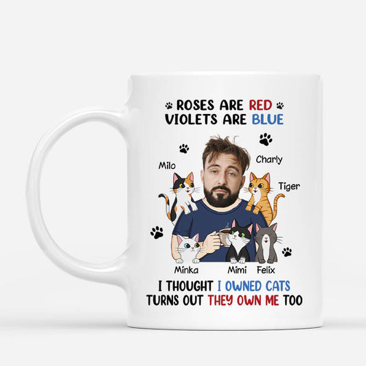 3978MGE1 ich bin der sklave meiner katze lustige katzen tasse mit gesicht personalisiert 3978MKL8D
