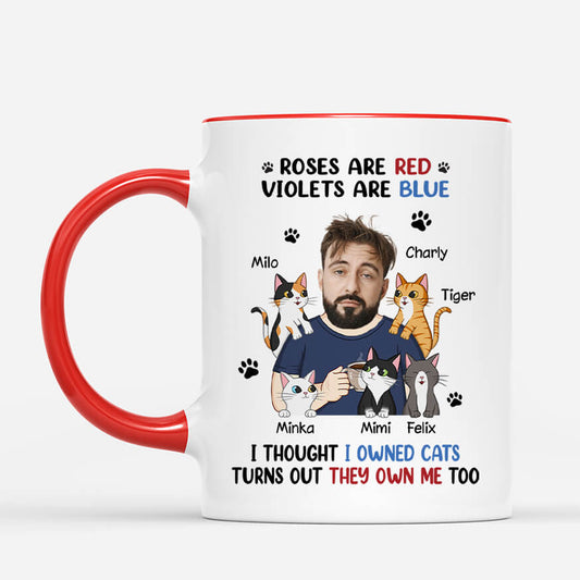 3978MGE2 ich bin der sklave meiner katze lustige katzen tasse mit gesicht personalisiert 3978MKL8D