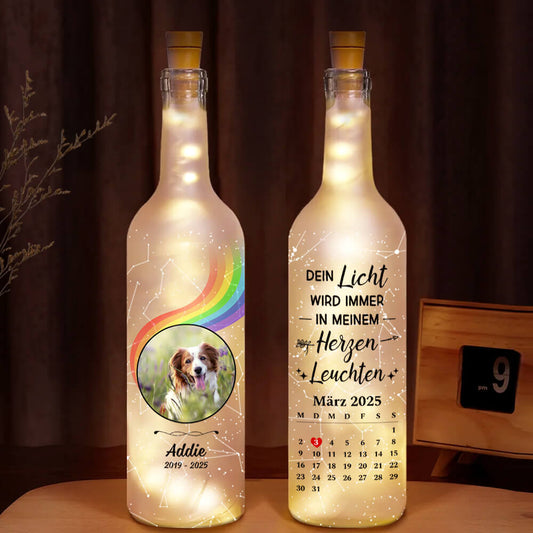 3997LGE1 dein licht wird immer in meinem herzen leuchten foto kalender personalisiertes flaschenlicht fur hundeliebhaber zur erinnerung 3997LKK5C