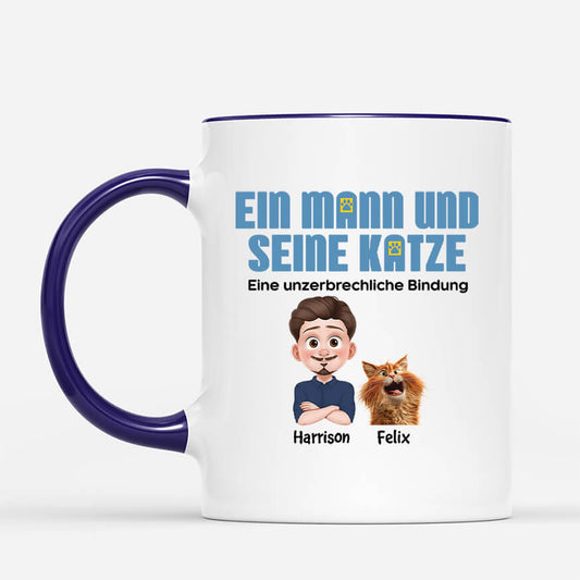 4003MGE2 eine frau und ihre katze personalisierte tasse fur katzenhalterin 4003MTK0D