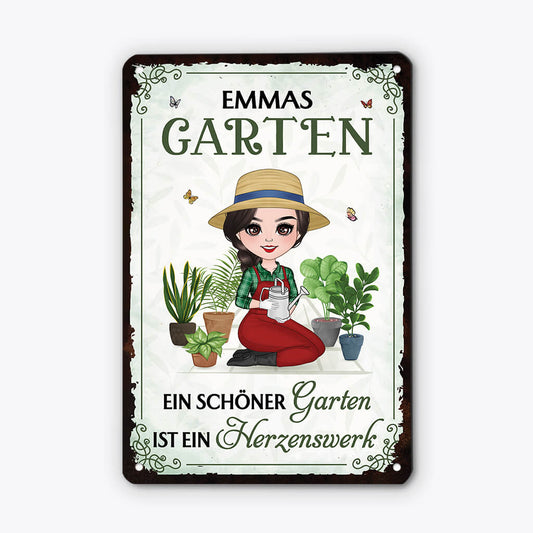 4018EGE1 ein schoner garten ist ein herzenswerk personalisiertes turschild fur frau im garten 4018E8T0H