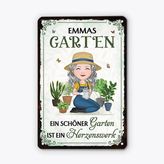 4018EGE2 ein schoner garten ist ein herzenswerk personalisiertes turschild fur frau im garten 4018E8T0H