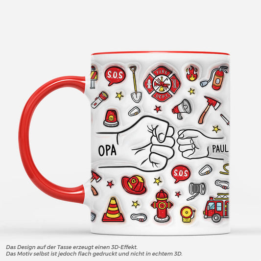 4034MGE2 3d druck effekt papa und kinder feuerwehrmann personalisierte tasse papa_ 4034M