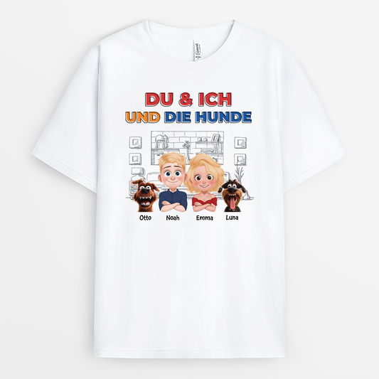 4038AGE2 du ich und der hund personalisierte hunde t shirts fur paare 4038AKH0C