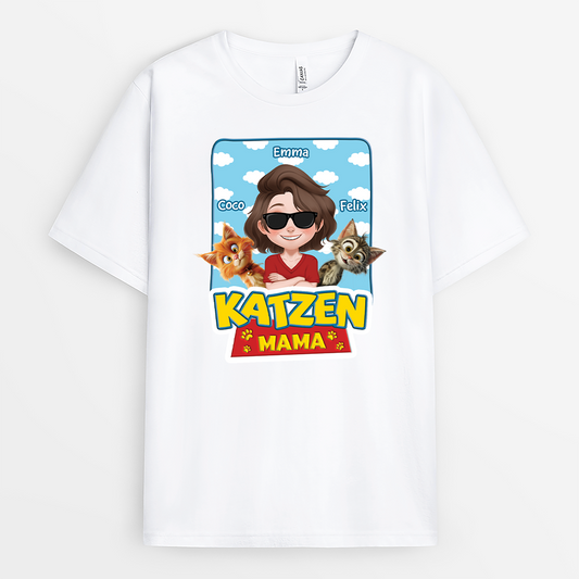 4047AGE1 katzenmama cartoon personalisierte katze t shirts 4047A5H0D